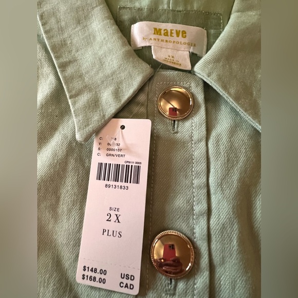 Anthropologie Maeve Linen Collared Button-Front Mini Dress - Picture 12 of 13